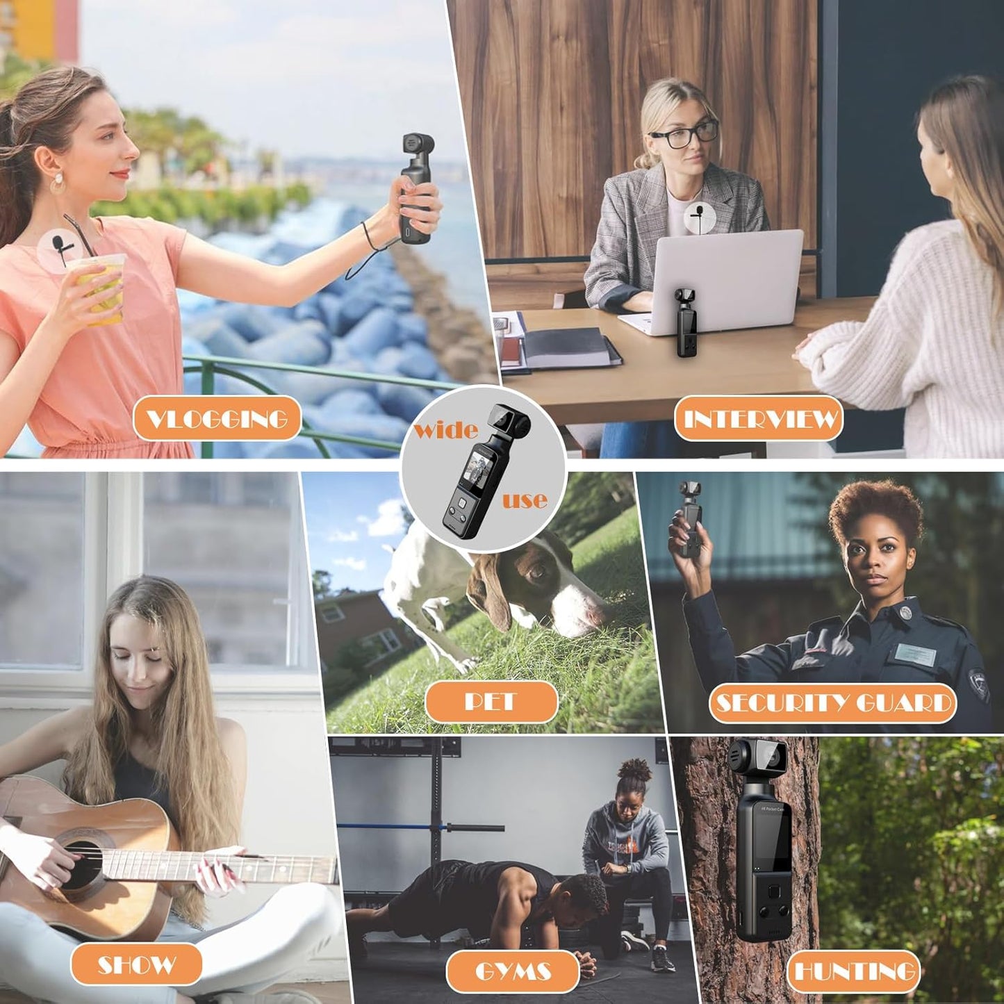 Ultra HD 4K Body Camera with External Microphone - 270° Rotating Mini Video & Audio Pocket Cam for Sports, Travel, and Law Enforcement - 64GB Included