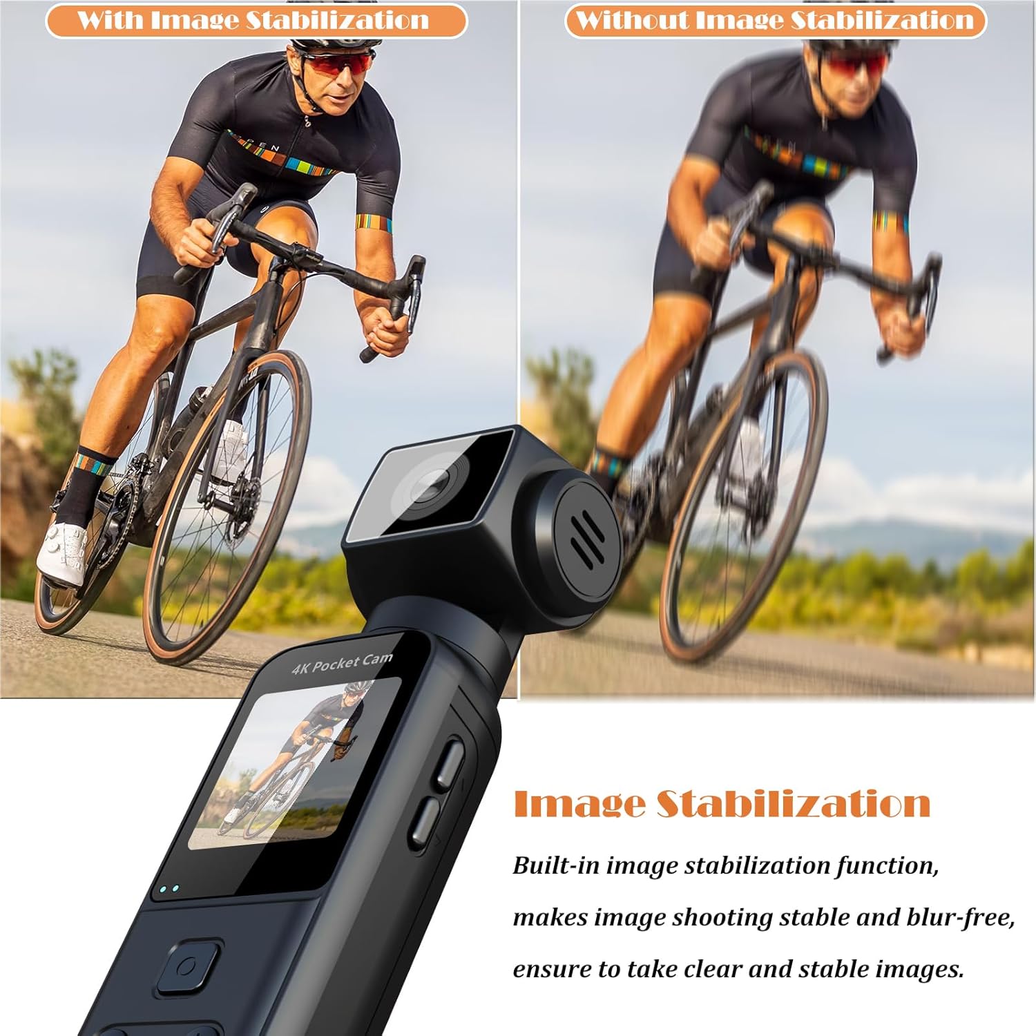 Ultra HD 4K Body Camera with External Microphone - 270° Rotating Mini Video & Audio Pocket Cam for Sports, Travel, and Law Enforcement - 64GB Included